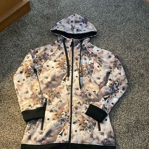 Neff Cat Print Zip Up Hoodie/Jacket